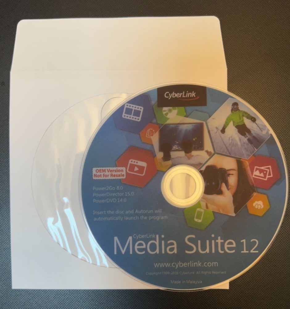 CyberLink Media Suite 12 CD - Multimedia Tools Software OEM - Windows Version