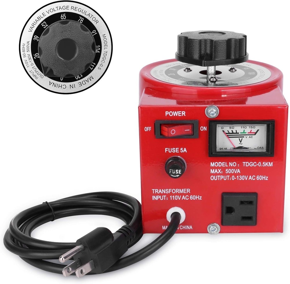 Voltage Transformer 5 Amp Auto AC Variable Voltage Regulator,500VAC Max,120VA...