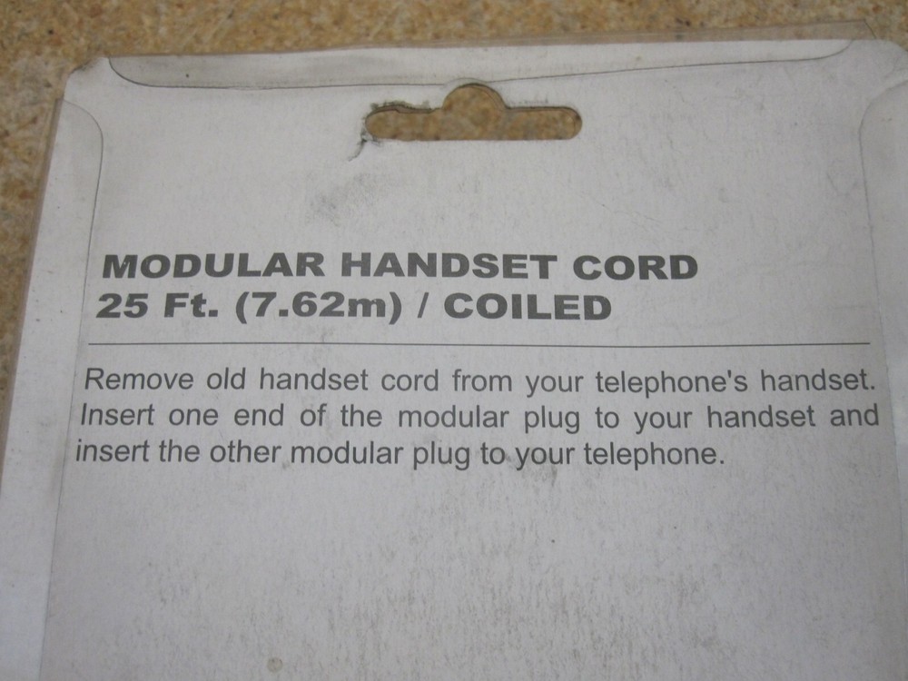 25' Long Coiled Handset Cord NEW