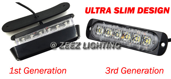 2X White 6 LED Emergency Hazard Flash Warning Caution Beacon Strobe Light Bar#15