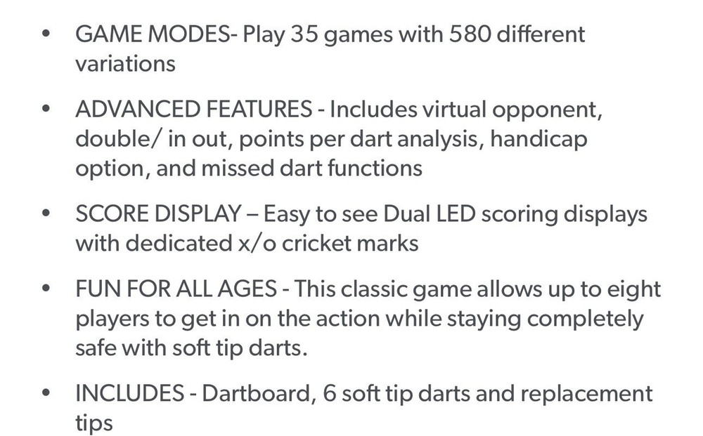 Meteor Electronic Dartboard - 35 Game Modes - 580 Game Variations - Advanced ...