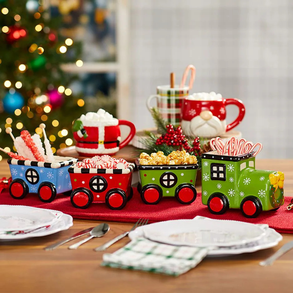 Christmas Holiday Train Candy/Snacks Serveware