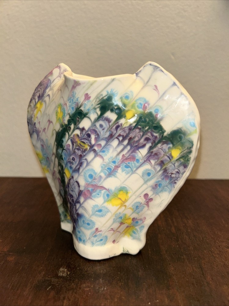 Studio Pottery Abstract Vase Ceramic Signed Lucinda