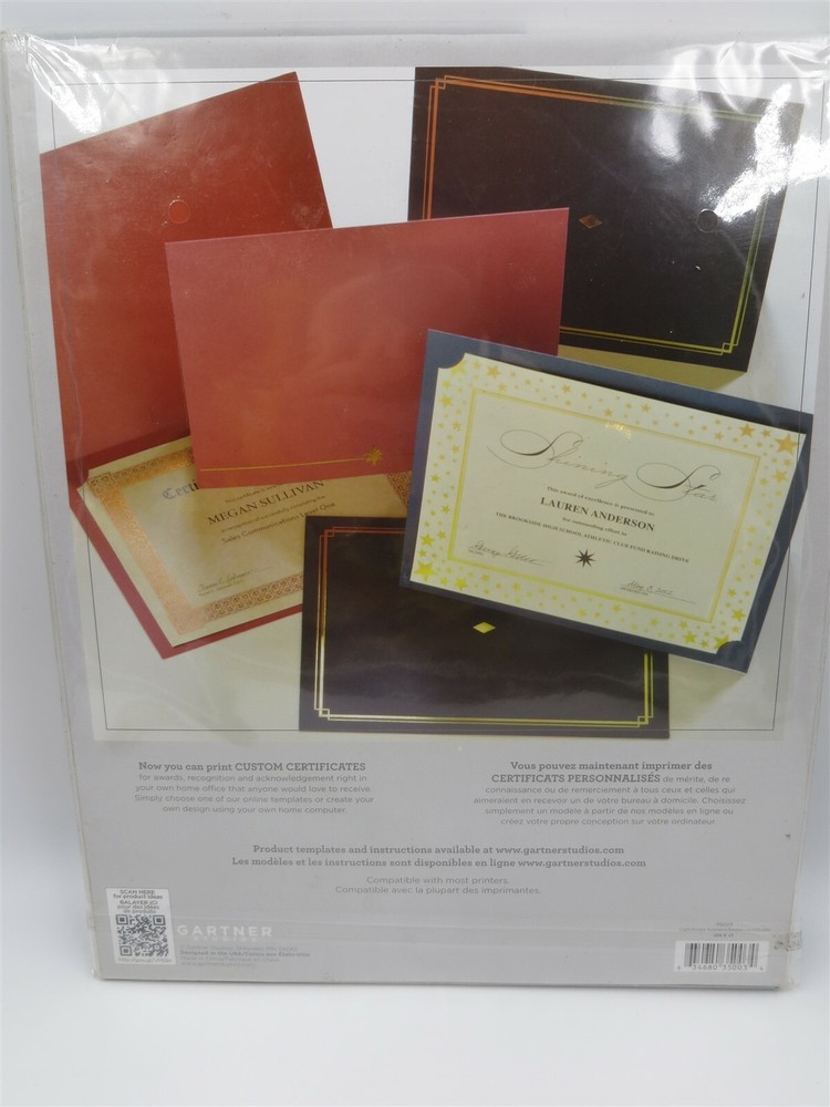 Gartner Designs, Certificate Holders, 9 1/2" x 12", Package of 6, Black