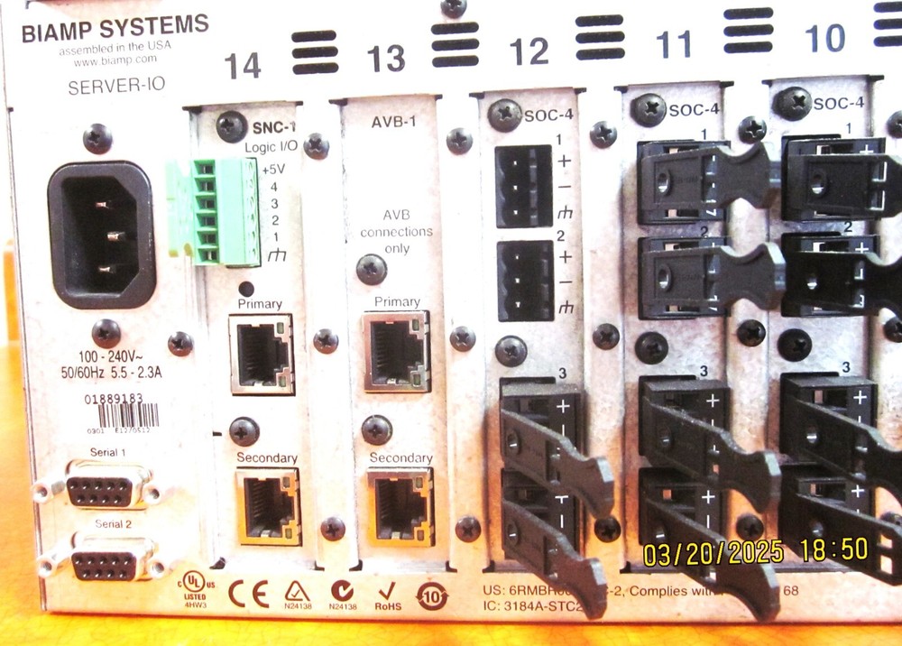 Biamp Tesira Server - I0 Digital Signal Processor - 14 Card
