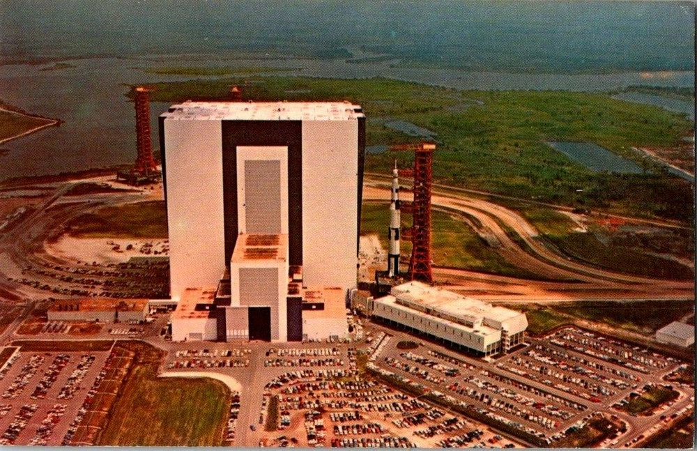 Vintage NASA Apollo Saturn Exploration Vehicles Prep Site Postcard