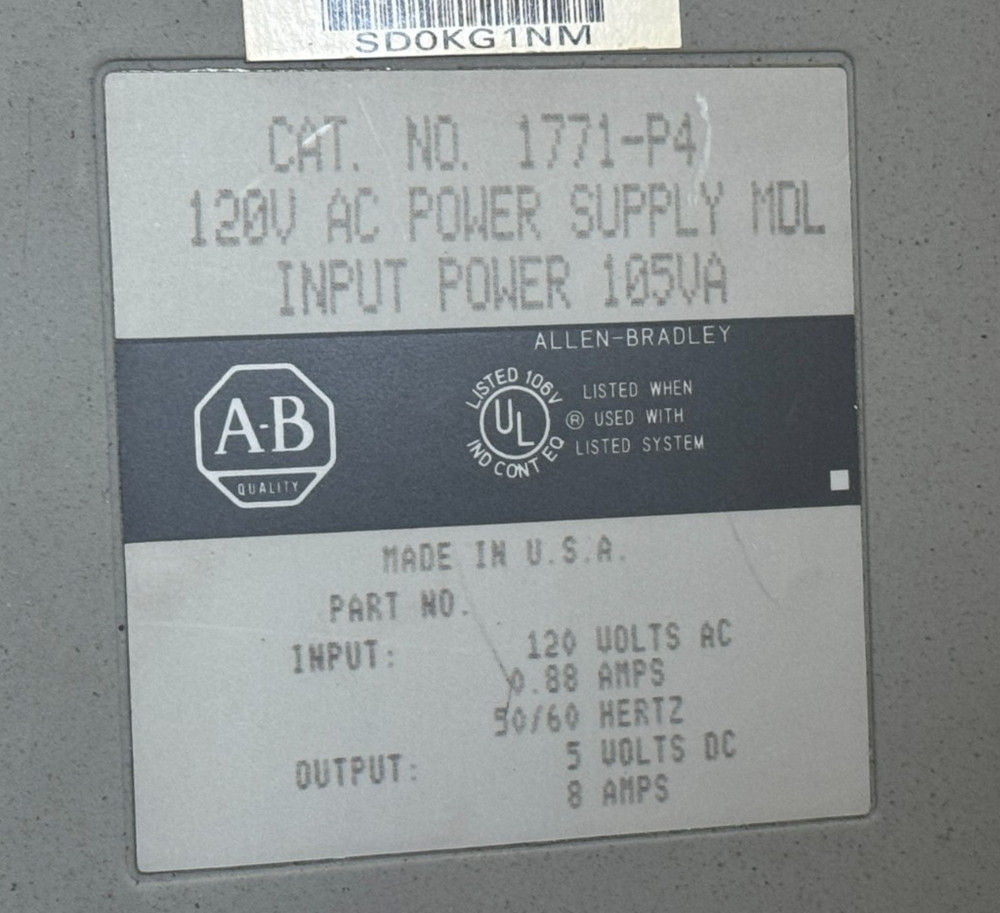 USED Allen Bradley 1771-P4 Power Supply Module
