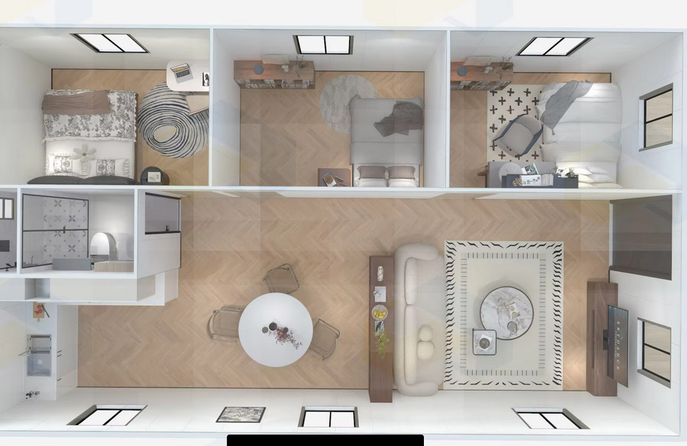 Luxury Double-Wing Container House 40ft 3bedroom 1 bath