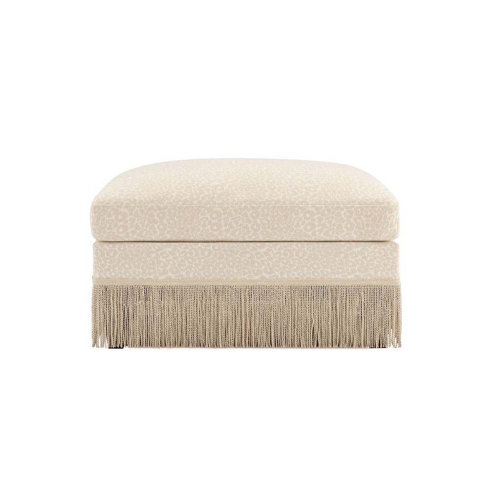 Beige Coffee Leopard Chenille Accent Ottoman Soft Modular Sofa