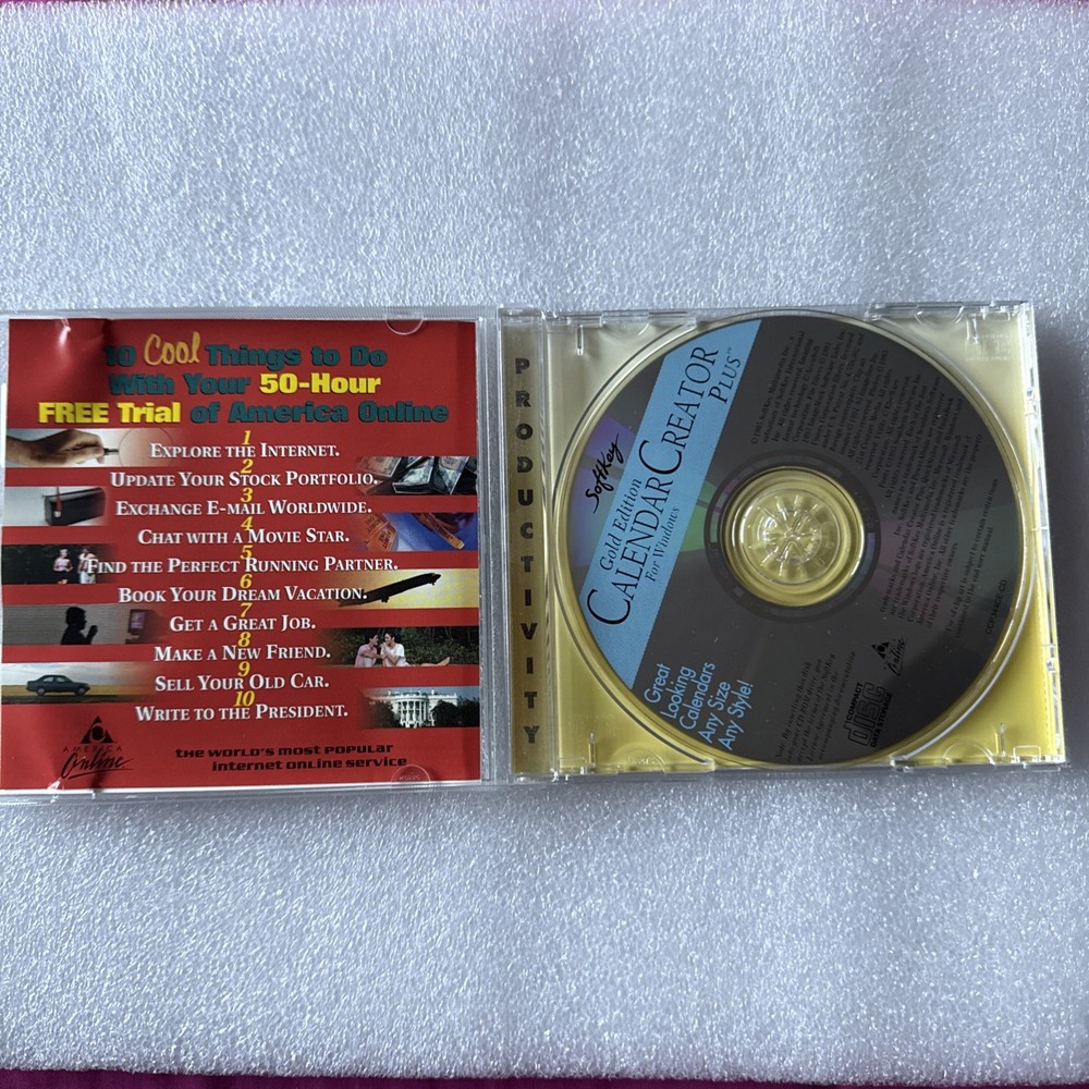 Microsoft Windows Gold Edition Calendar Creator Plus CD ROM Vintage 1995 Used