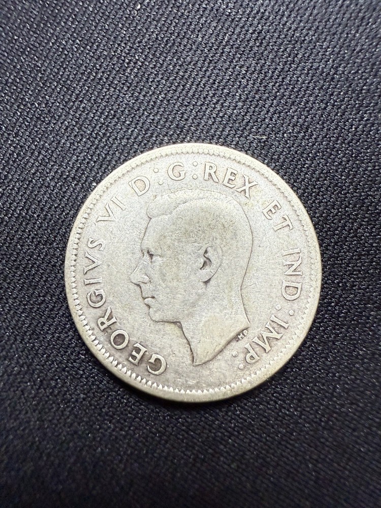 1939 Canada Silver 25 Cents Coin