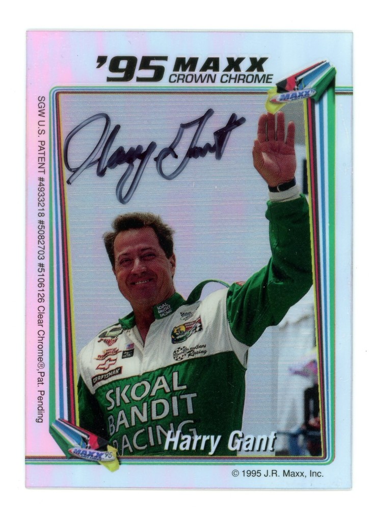 Harry Gant NASCAR Driver Signed Clear Trading Card E25738