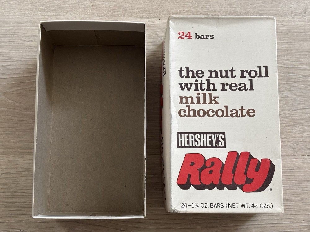 Vintage Hershey's Rally Nut Roll Chocolate Candy Bars Empty Box RARE