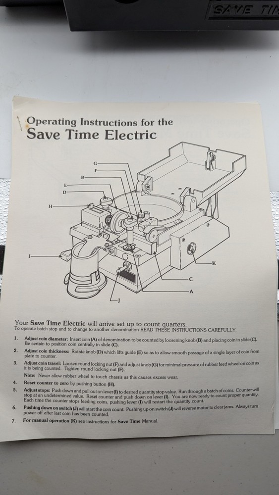 SAVE TIME Coin Token Counter With Paperwork From Sega Vintage
