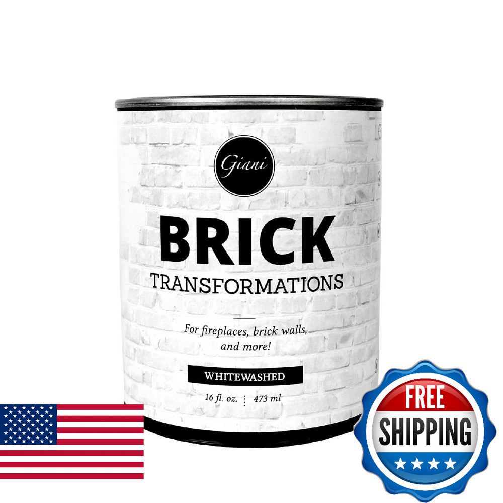 Giani Brick Transformations Whitewash Paint for Brick & Fireplaces - 16 oz Pint