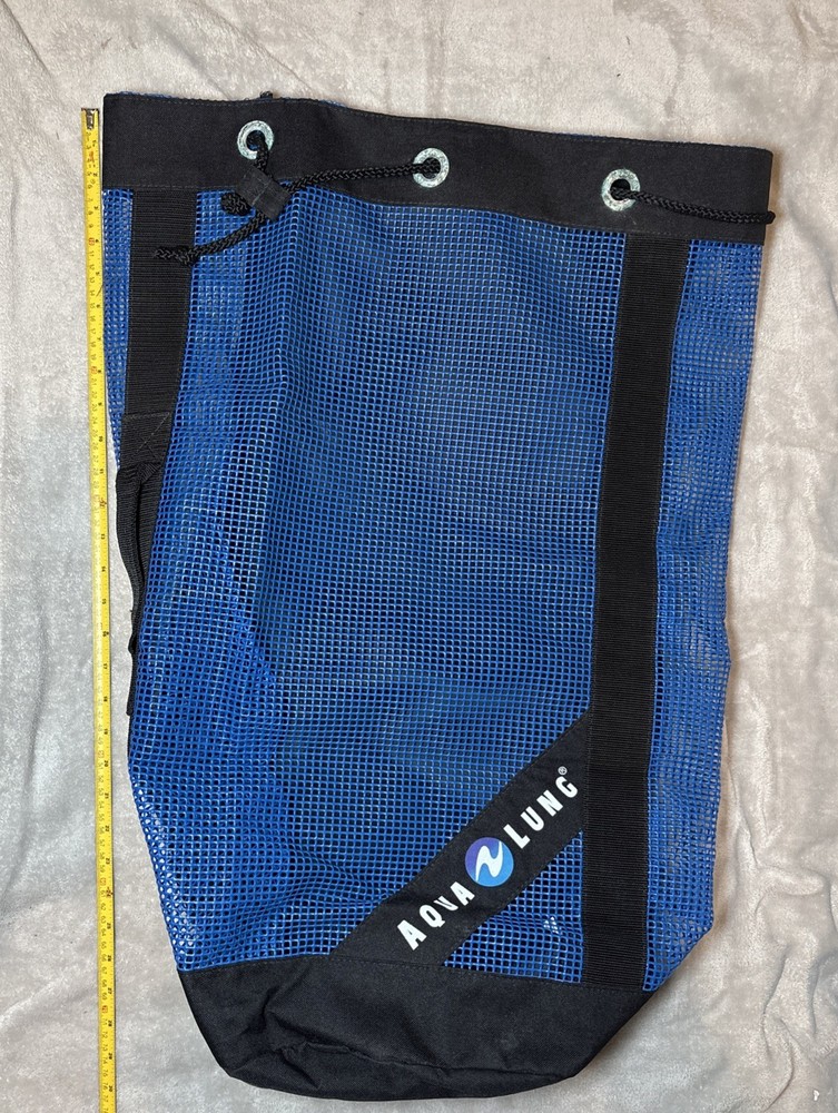 Aqualung Mariner Mesh Backpack Duffle Bag Medium Large Black and Blue
