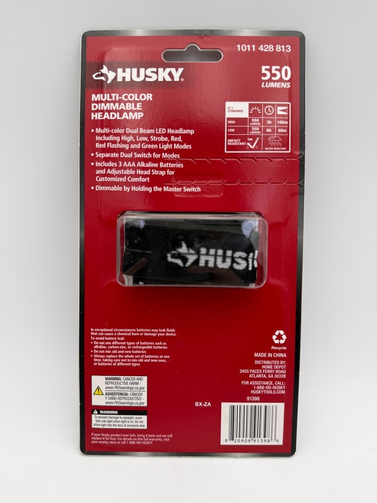 Husky 550 Lumens Compact Multi-Setting Dimmable Headlight