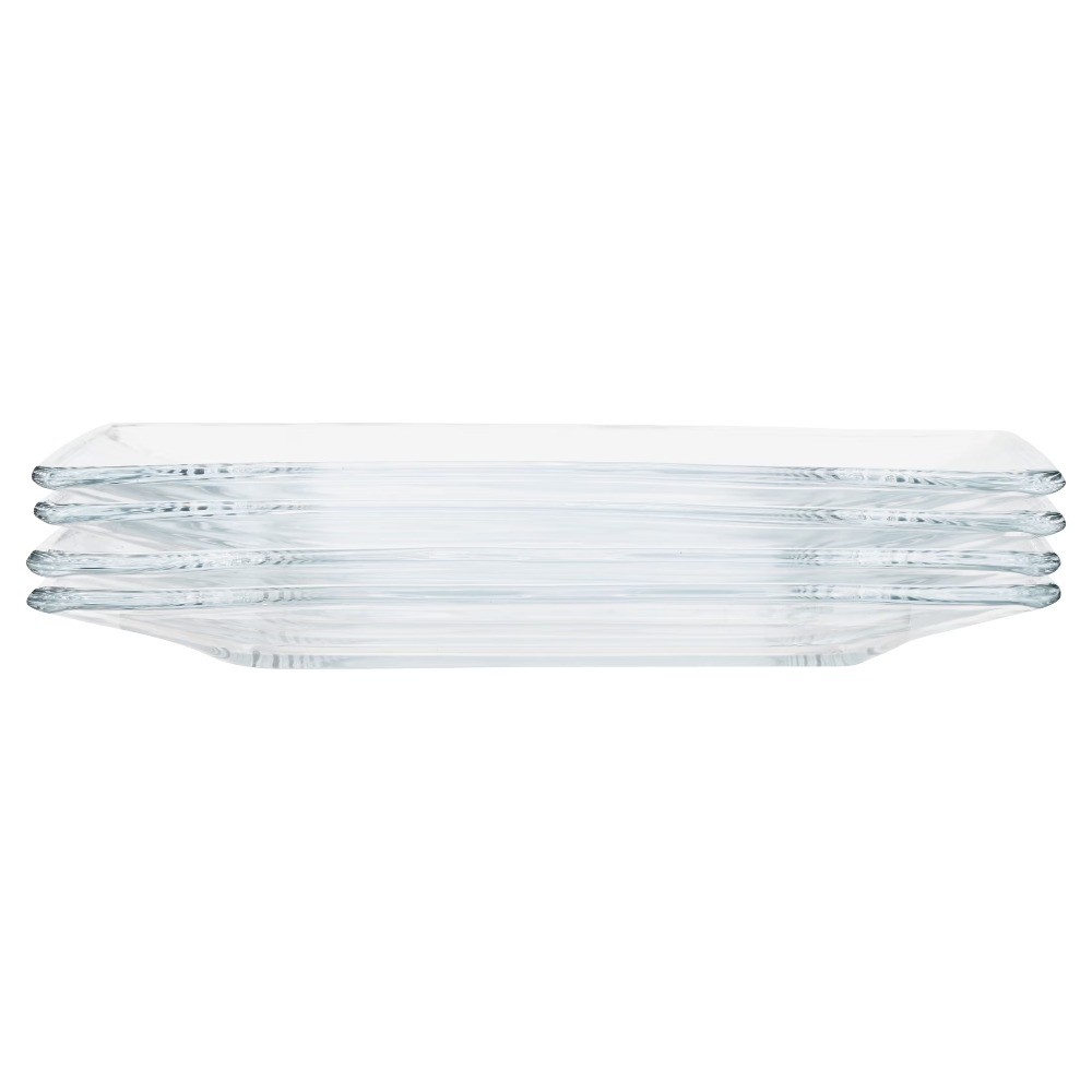 12-Piece Square Clear Glass Dinnerware Set