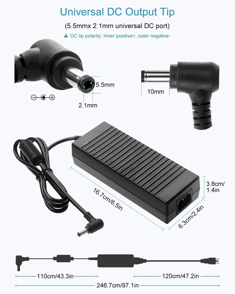 Versatile 24V 5A Power Adapter with Overload Protection - Ideal for LED Lighting