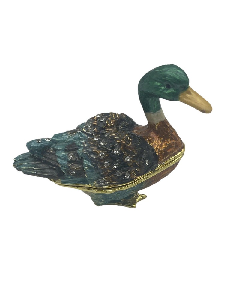 Mallard Duck Enamel Trinket Box