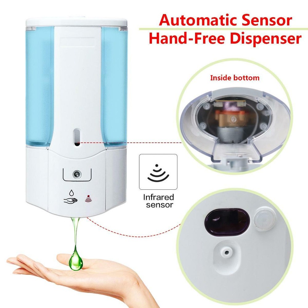 Wall Mounted Automatic Infrared Sensor Hand-Free Soap Dispenser Home Office Scho