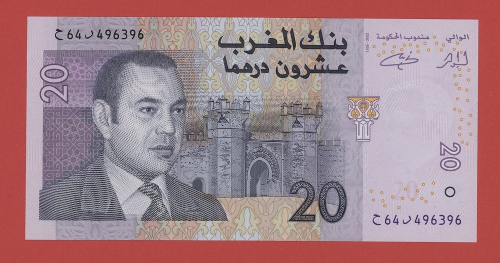 MOROCCO  20  DIRHAMS  2005  PICK # 68  UNC.