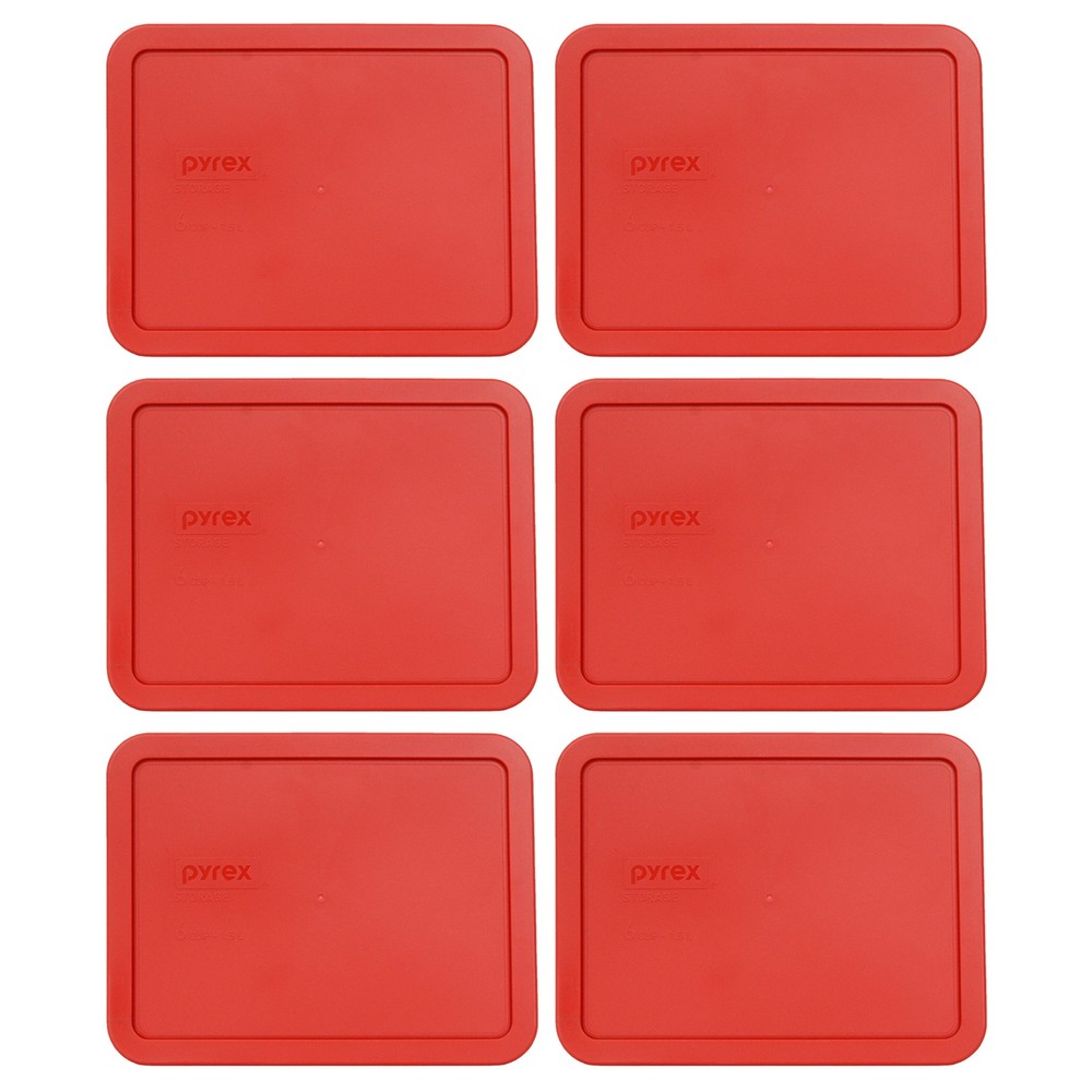 Pyrex 7211-PC 6 Cup Poppy Red Lid (6-Pack)