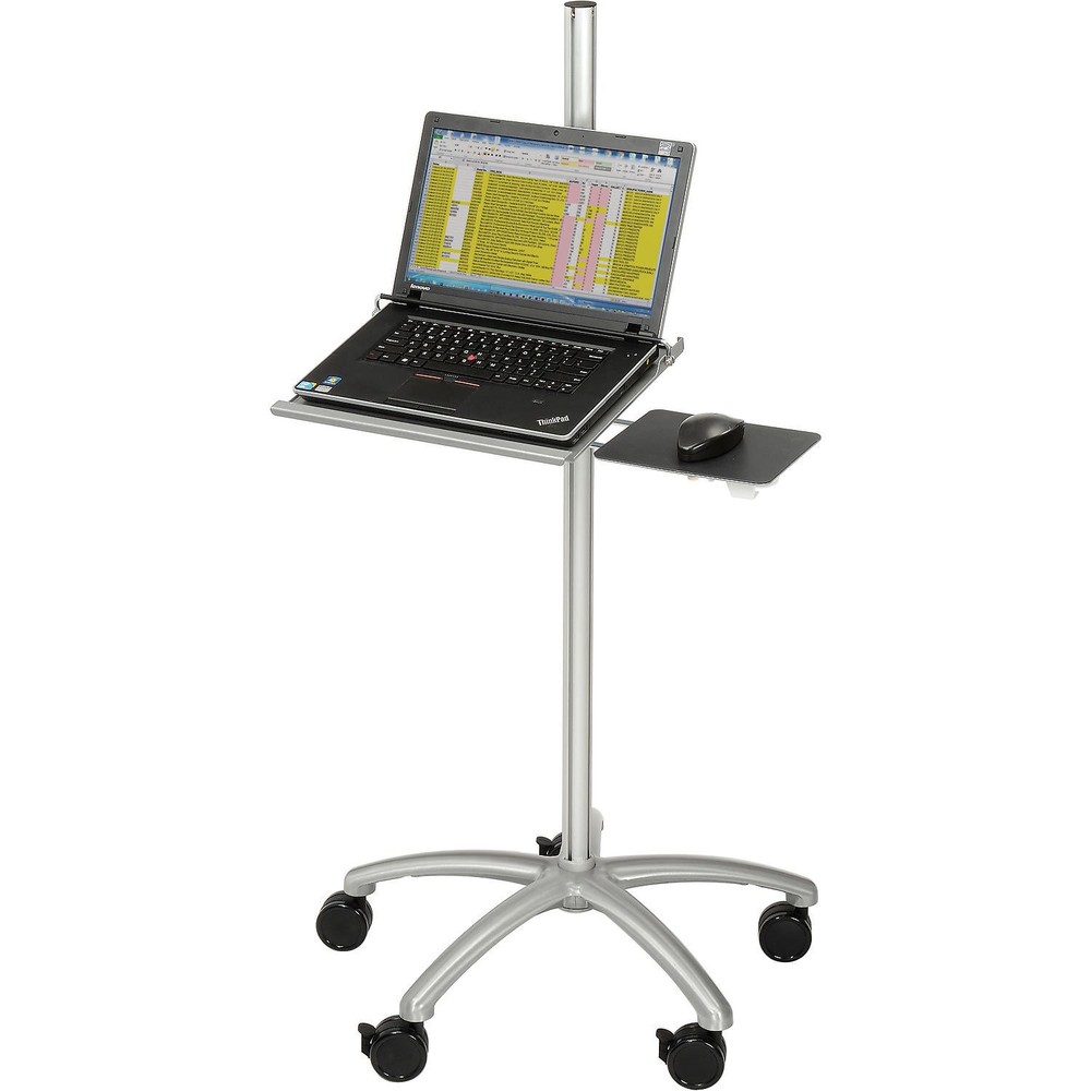 Height Adjustable Anti-Theft Mobile Laptop Computer Workstation Security Cart