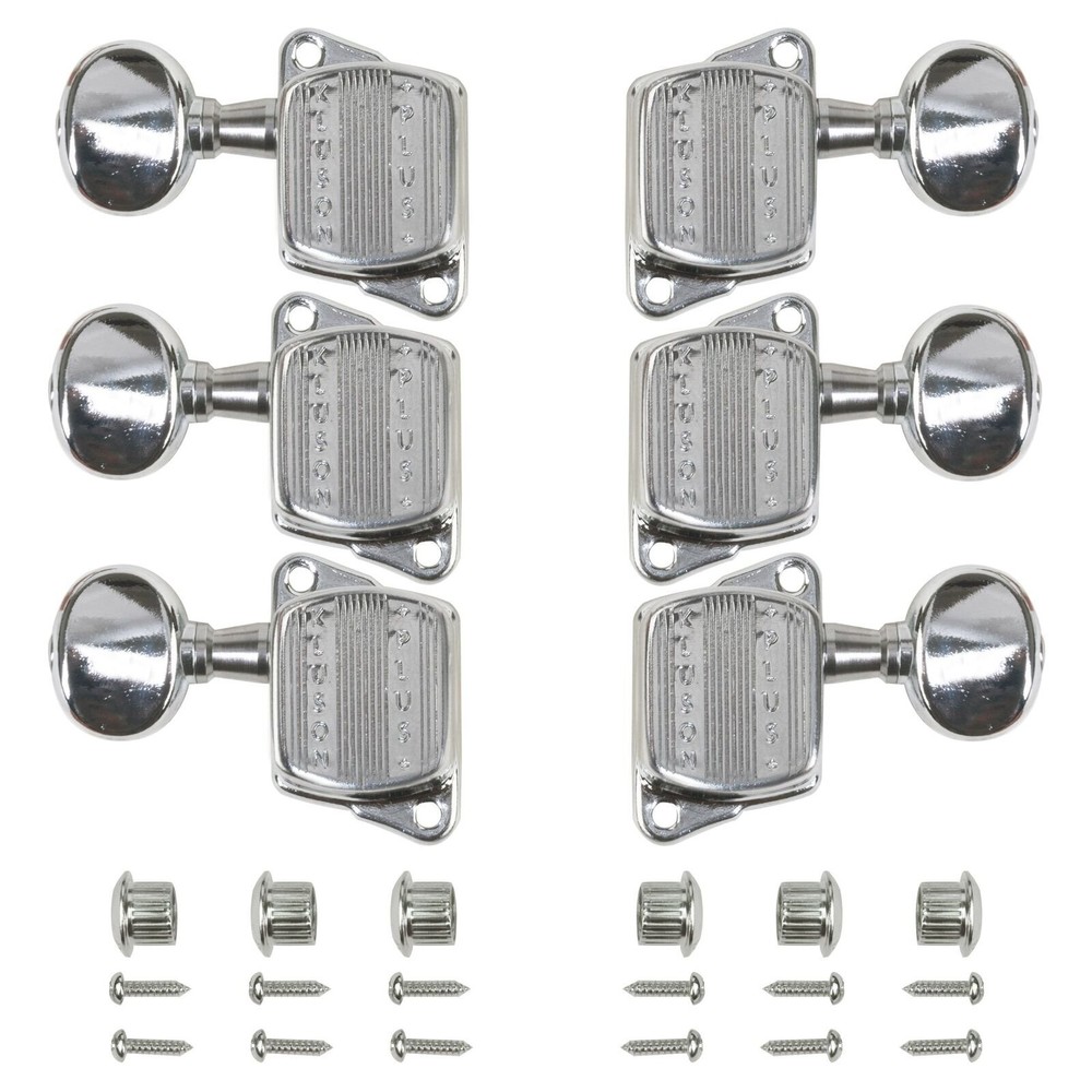 Kluson 3+3 Plus Series Tuners, Chrome (KPLUS-3-C)
