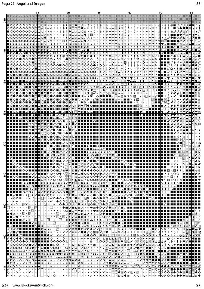 Angel and Dragon 1056 Chart Counted Cross Stitch Pattern DMC