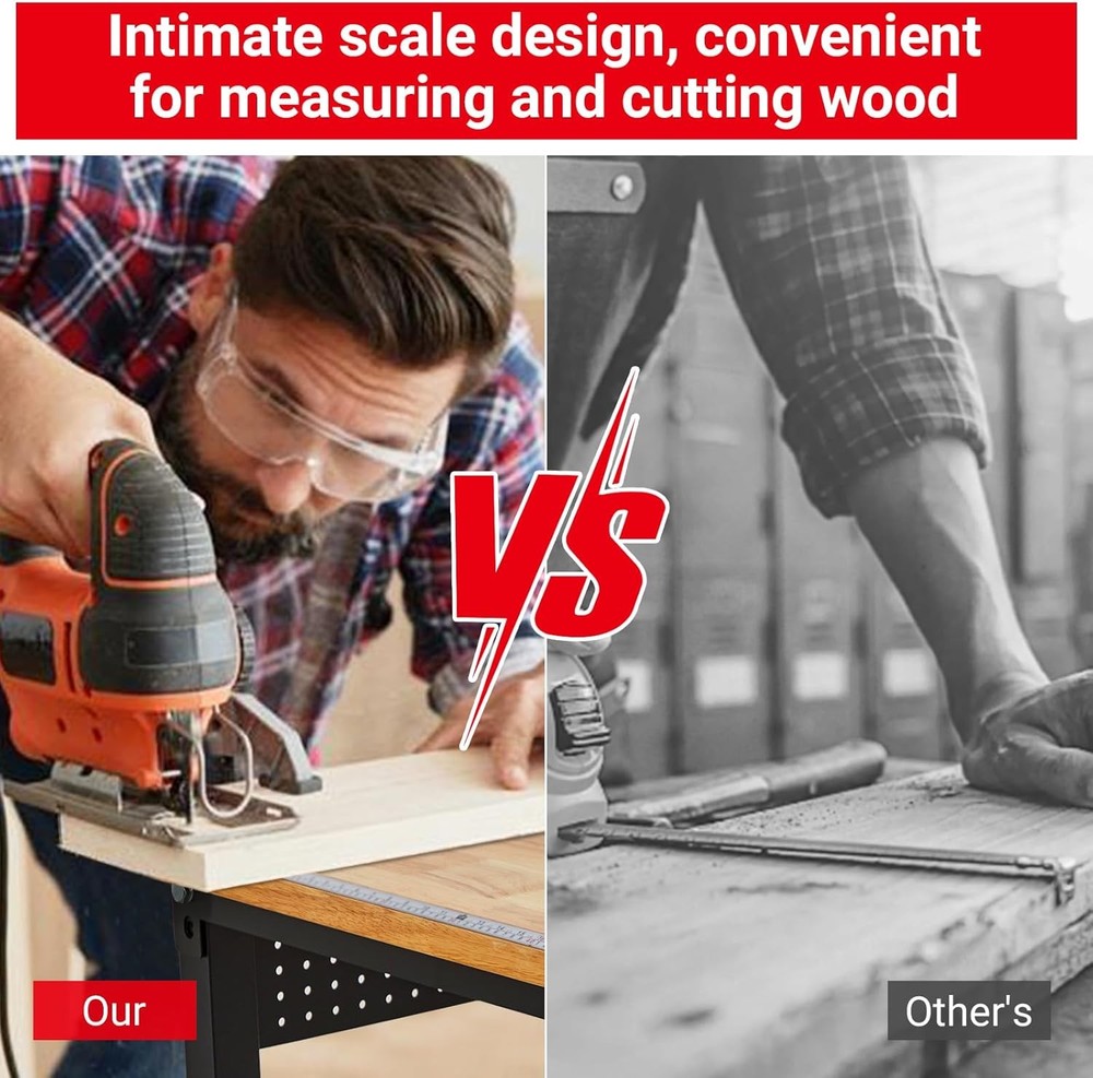 60" ×24'' Adjustable Workbench,Rolling Heavy-Duty Worktable with Power Outlet