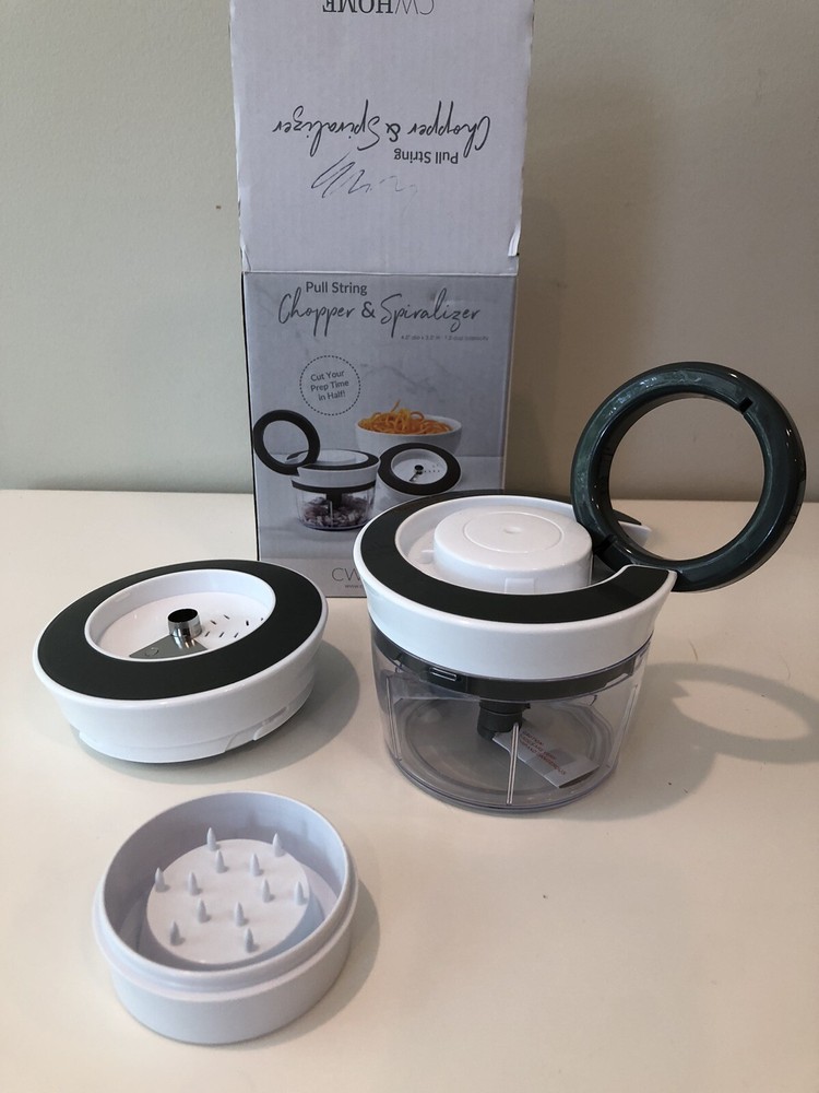 Pull String Chopper & Spiralizer 2.25 Cup Capacity By CW Home Chop NEW!