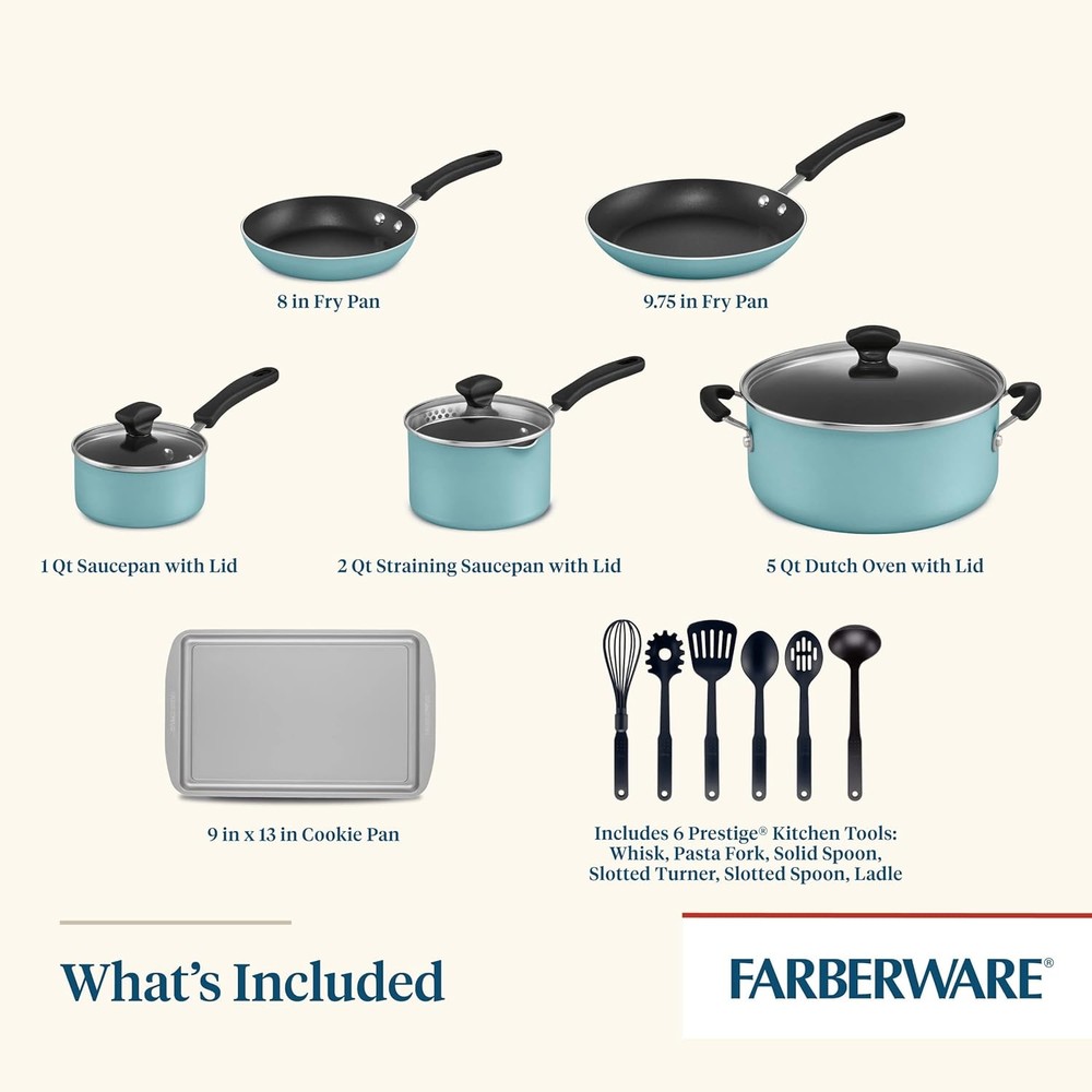 Farberware Cookstart DiamondMax Nonstick Cookware/Pots and Pans Set, Dishwasher
