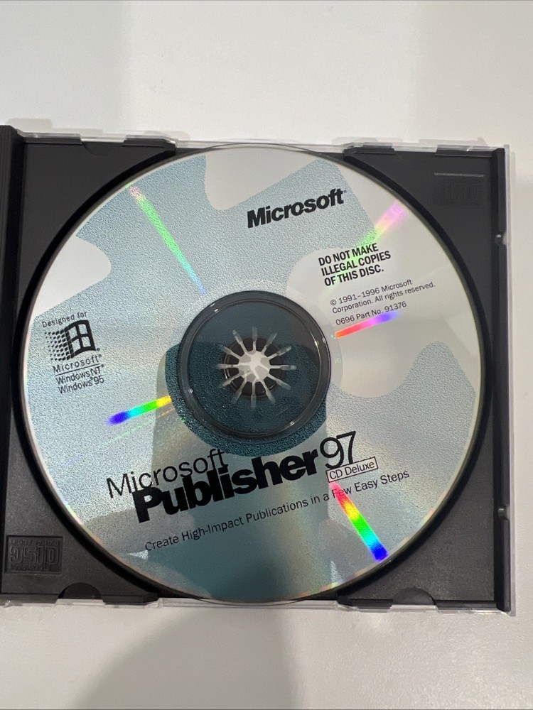 Microsoft Publisher 97 PC Software CD Deluxe Version with CD Key