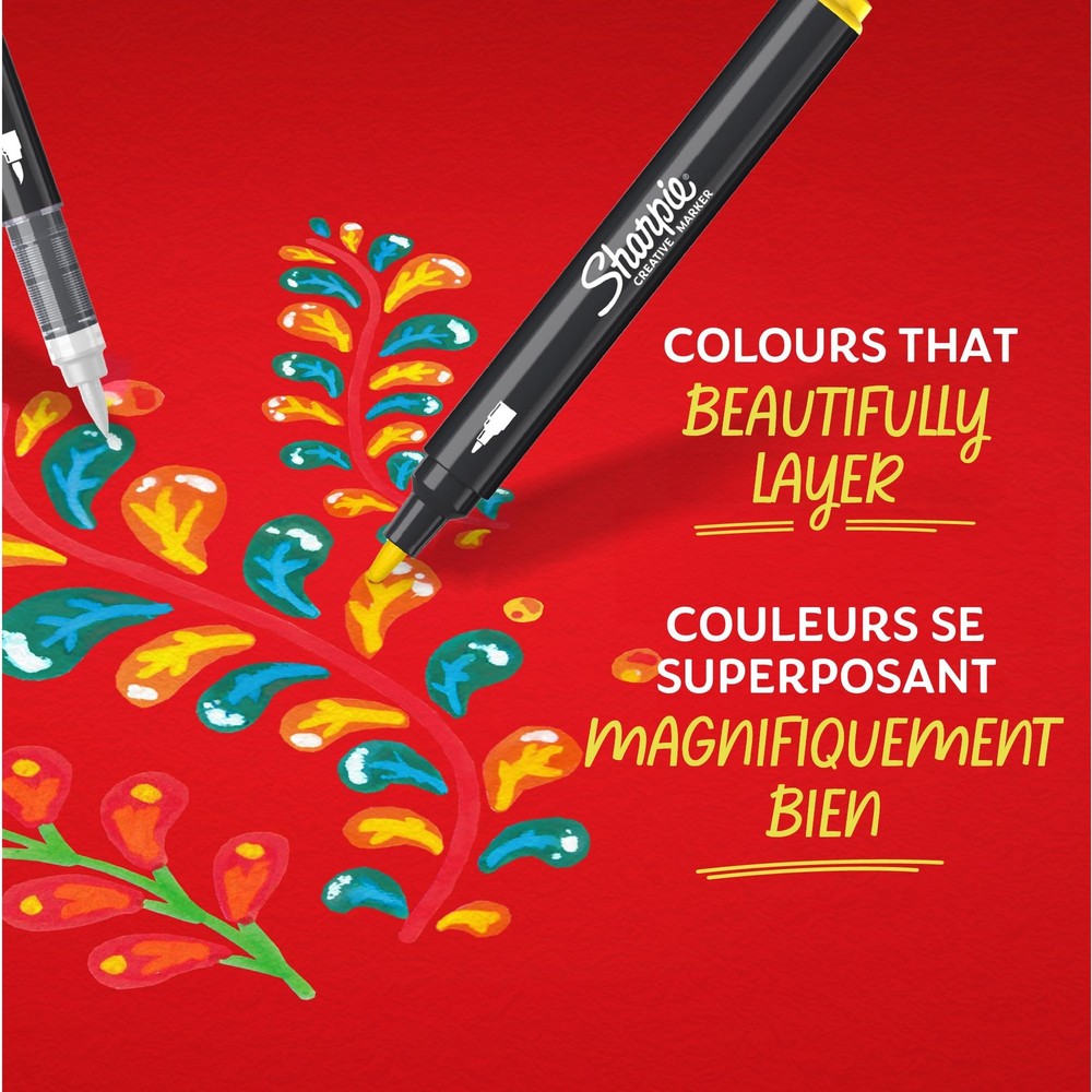 Sharpie Creative Acrylic Markers - Brush 1 Count (Pack of 1), Multicolour