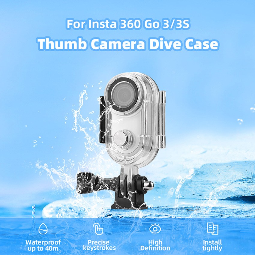 Thumb Camera Waterproof Case 40m Diving Protective Case for Insta360 GO 3/3S