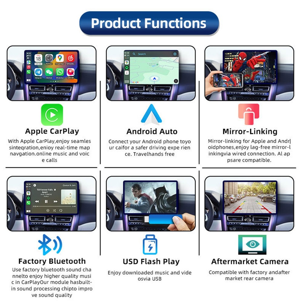 Wireless CarPlay Android Auto Module Unit Decoder Box Fits for Audi A4 A5 S5 Q5