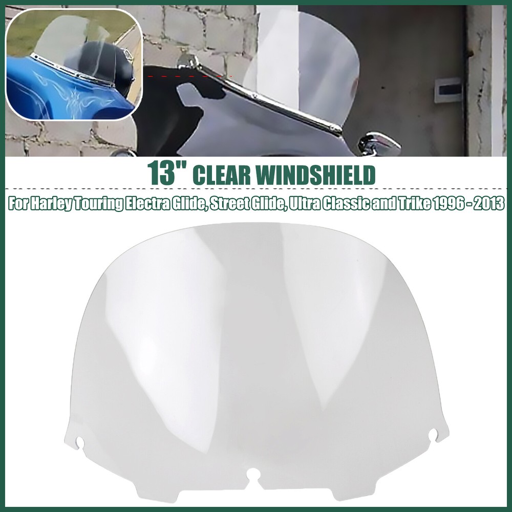 13 Inch Clear Windshield Windscreen For Harley Electra Street Glide 1996-2013 US