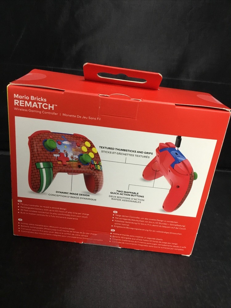 Authentic PDP REMATCH Wireless Controller for Nintendo Switch (MARIO BRICKS) NEW