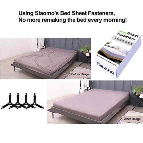 Bed Sheet Holders Straps Fasteners - 4 Pcs 3 Ways Sheet Black 4pcs Set