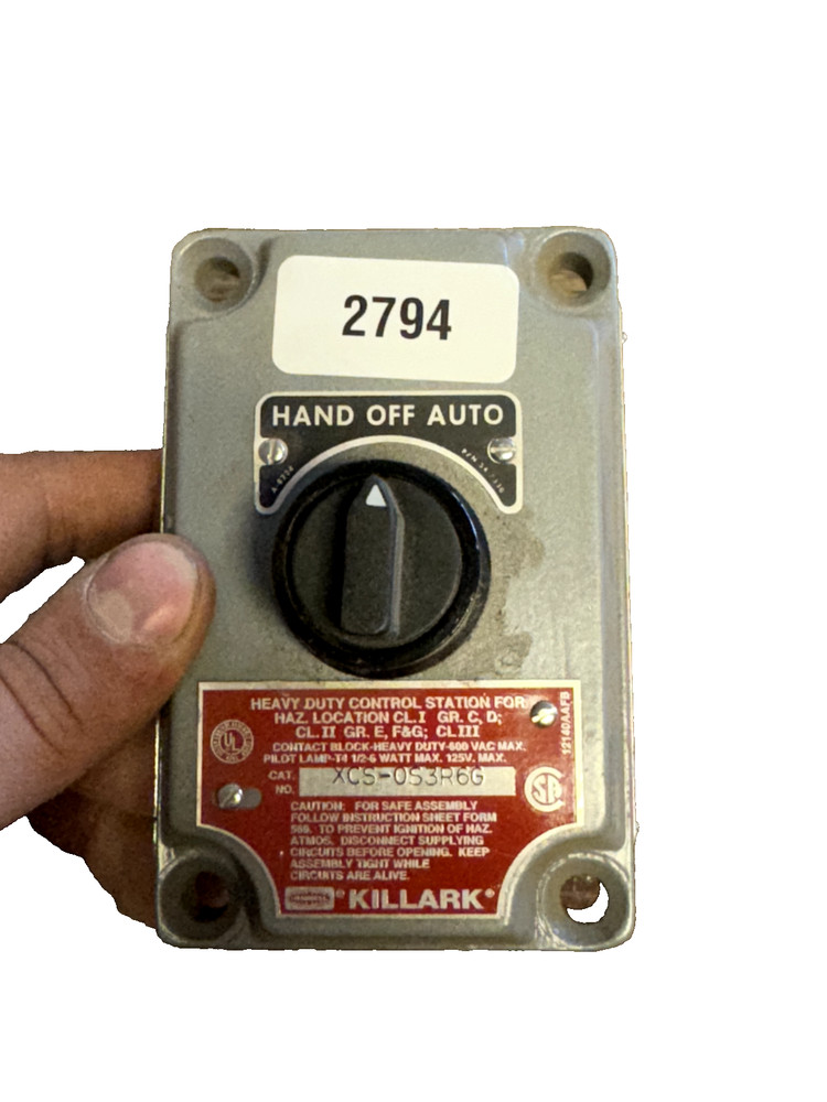 Killark XCS-0S3R6G Single Selector Switch