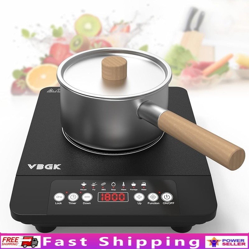Induction Single Burner Hot Plate Digital Control Safe & Efficient Cooking 110V