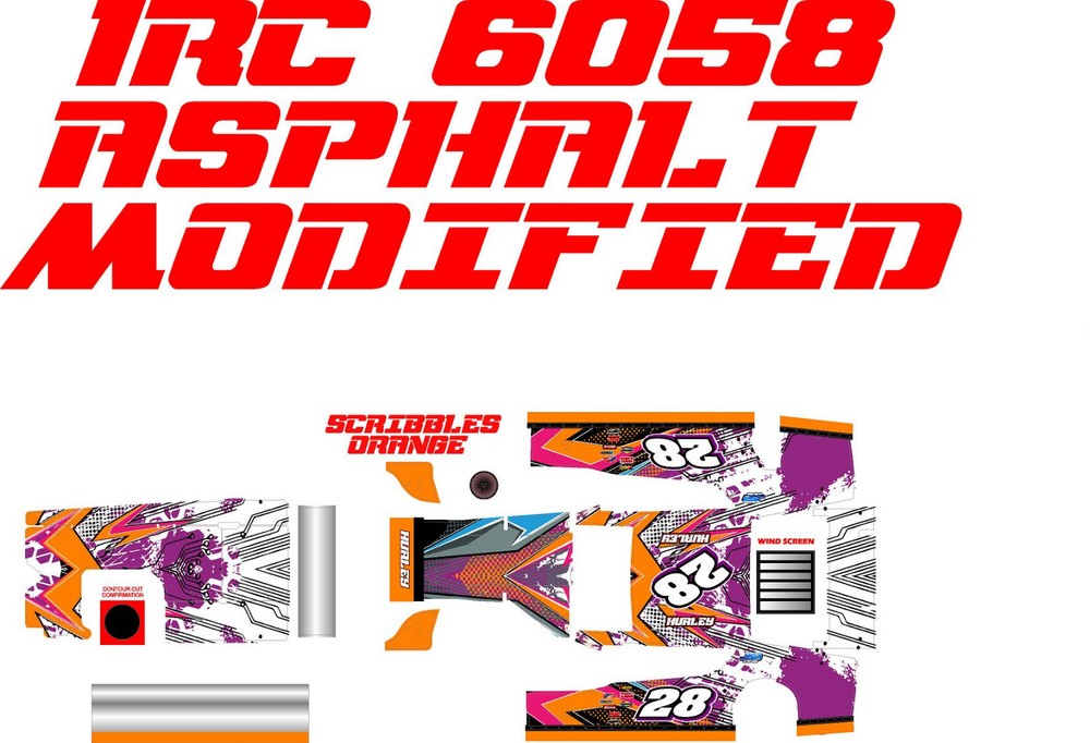 1RC ASPHALT MODIFIED 1RC6058  WRAP SCRIBBLES THEME