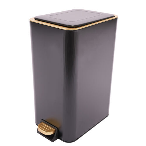 12L Bathroom Trash Can Carbon Steel Step On Kitchen Garbage Bin Step Trash Bin