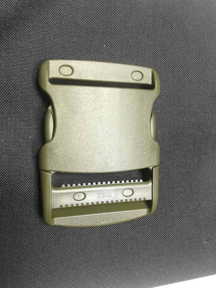 Ykk plastic side release buckles, single adjustable, 2 inch width, army green
