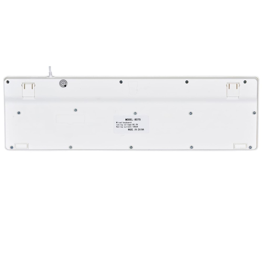MCSaite Wired White USB 104 Keys Computer Keyboard Stands Waterproof US Layout