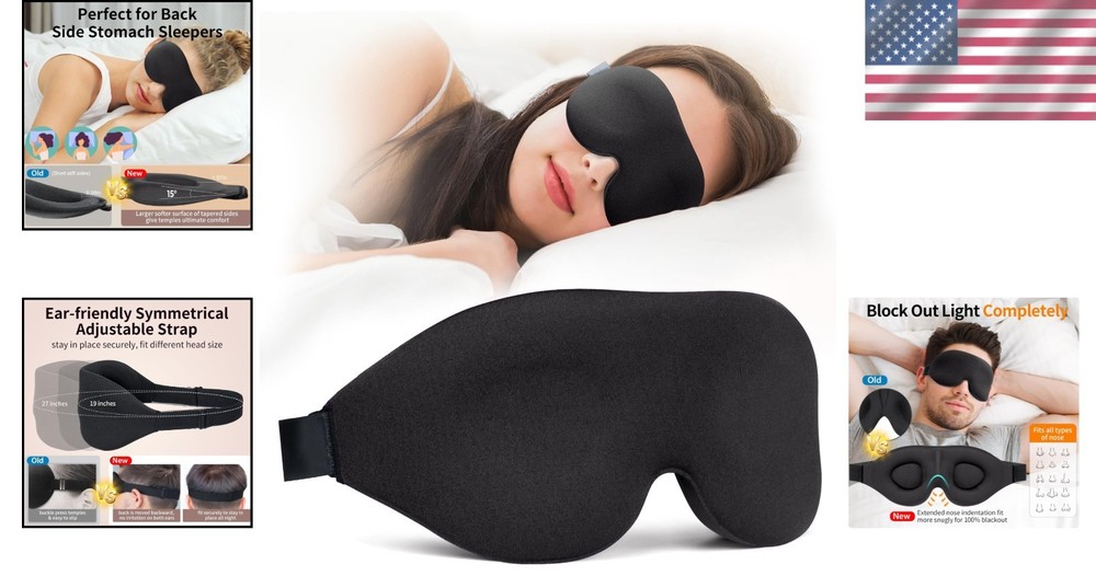 Zero Pressure Luxury Eye Cover - Complete Light Blocking for Deep Sleep Anywhere