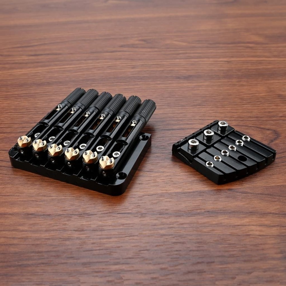 6 Strings Guitar Headless Saddle Bridge With Nut Plate for 1, BLACK