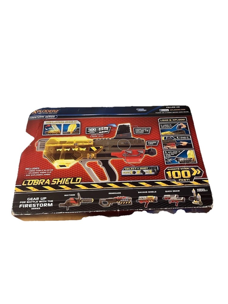 Xploderz Firestorm Series Cobra Shield Toy Blaster Includes 500 Ammo Rounds NEW