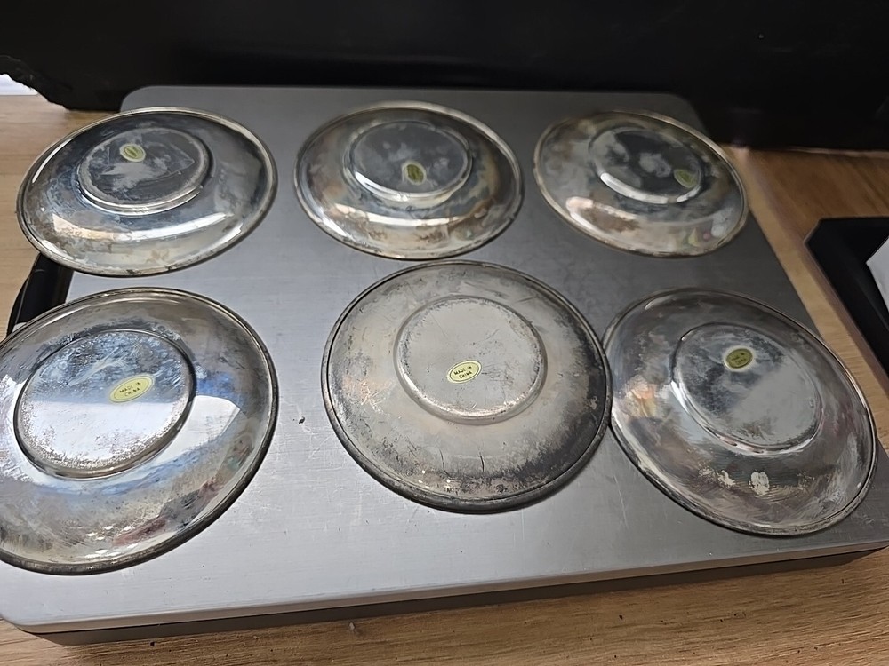 Vintage Silverplate Coaster Set 6 Pcs 4 inches